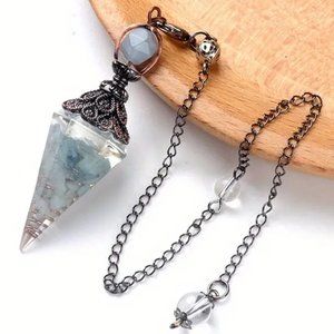 Aquamarine Chip Crystal Pendulum
